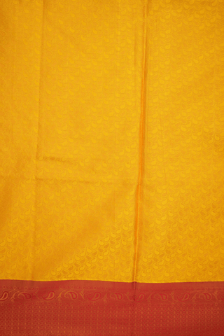 Paisley Threadwork Buttas Yellow Kanchipuram Silk Saree