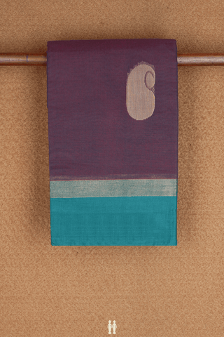 Paisley Threadwork Motifs Dusty Purple Kanchi Cotton Saree