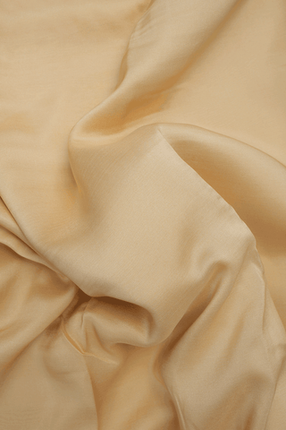 Paisley Zari Border Plain Cream Yellow Mysore Silk Saree
