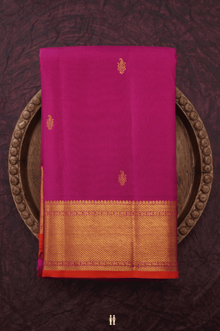 Paisley Zari Buttas Magenta Kanchipuram Silk Saree