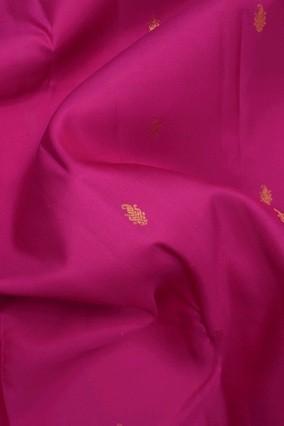 Paisley Zari Buttas Magenta Kanchipuram Silk Saree