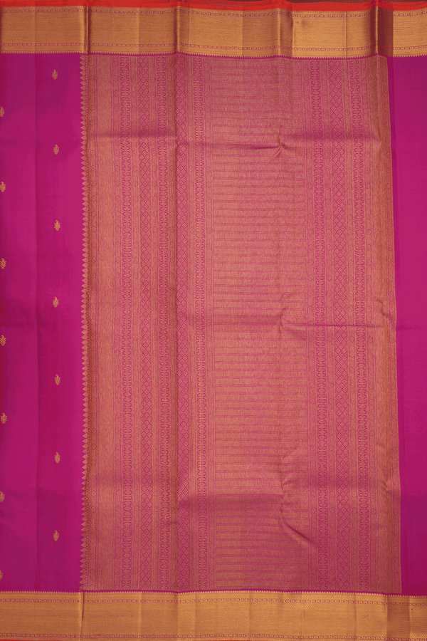 Paisley Zari Buttas Magenta Kanchipuram Silk Saree