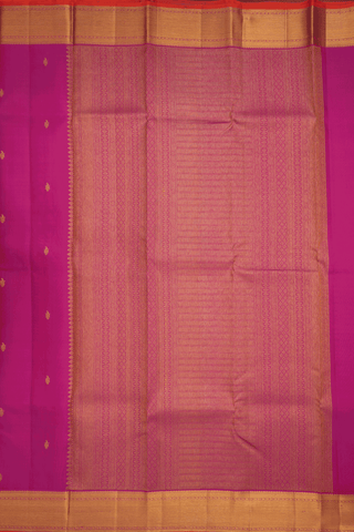 Paisley Zari Buttas Magenta Kanchipuram Silk Saree