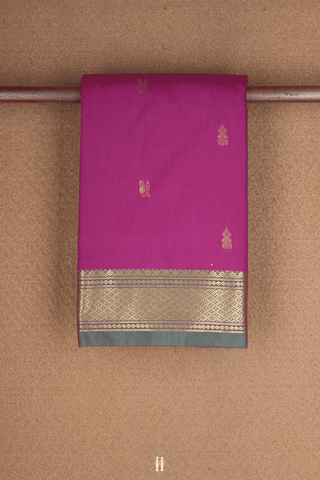 Paisley Zari Buttas Mulberry Pink Apoorva Cotton Saree