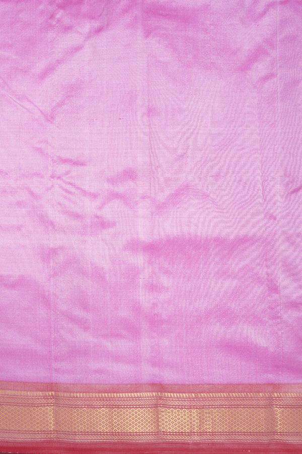 Paisley Zari Buttis Lotus Pink Paithani Silk Saree