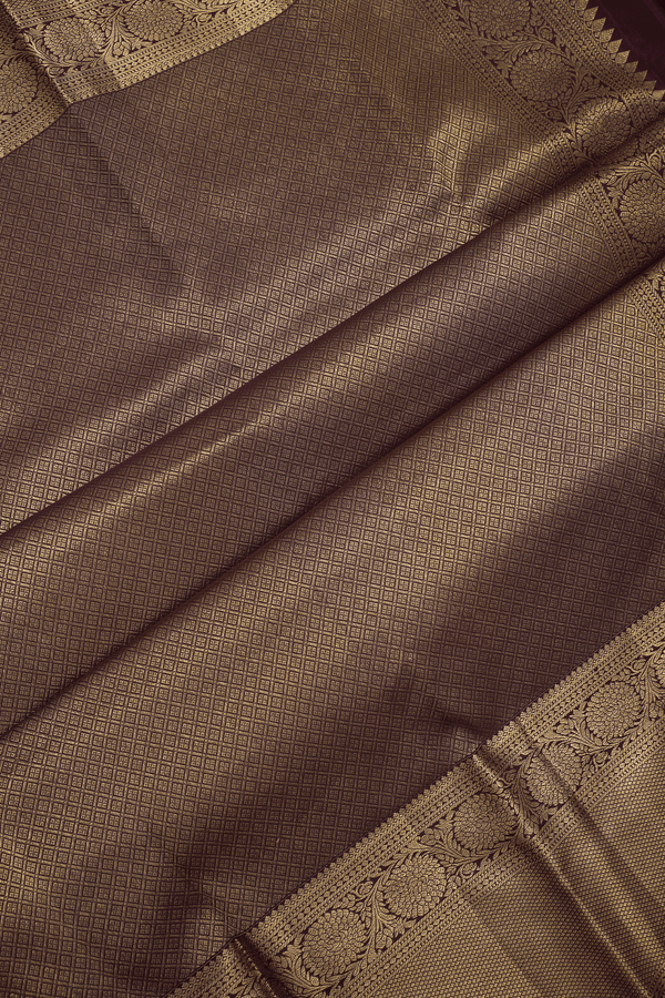Paisley Zari Design Dark Maroon Kanchipuram Silk Saree