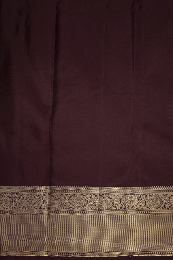 Paisley Zari Design Dark Maroon Kanchipuram Silk Saree