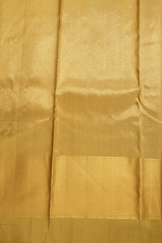 Paisley Zari Motifs Cream Green Kanchipuram Silk Saree