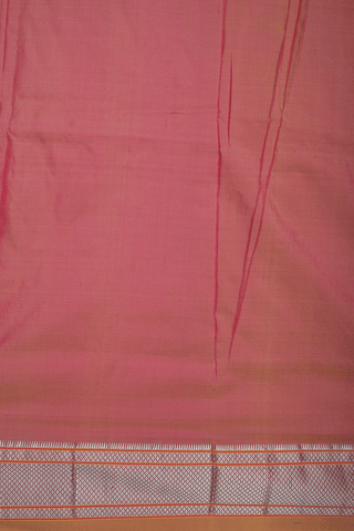 Paisley Zari Motifs Rose Gold Paithani Silk Saree