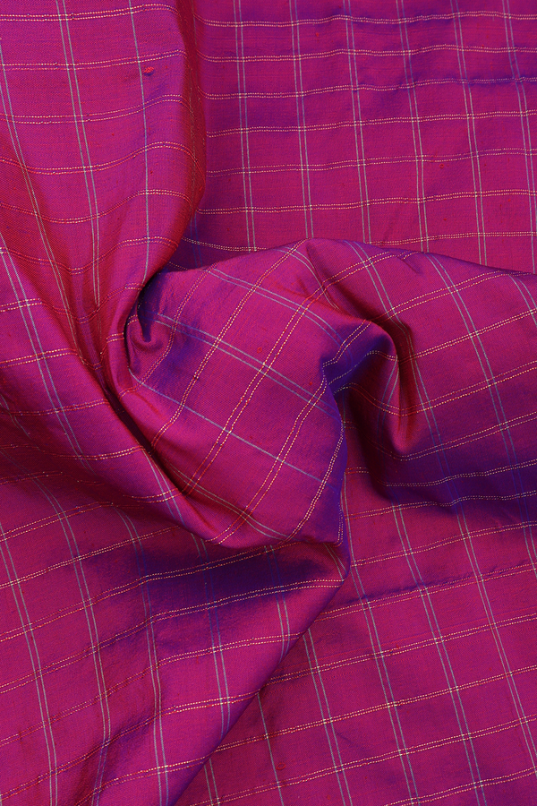 Paithani Silk Saree In Berry Purple With Zari Checked Design