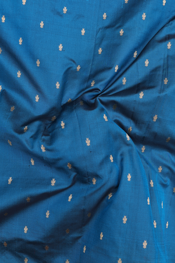 Paithani Silk Saree In Capri Blue With Zari Buttis