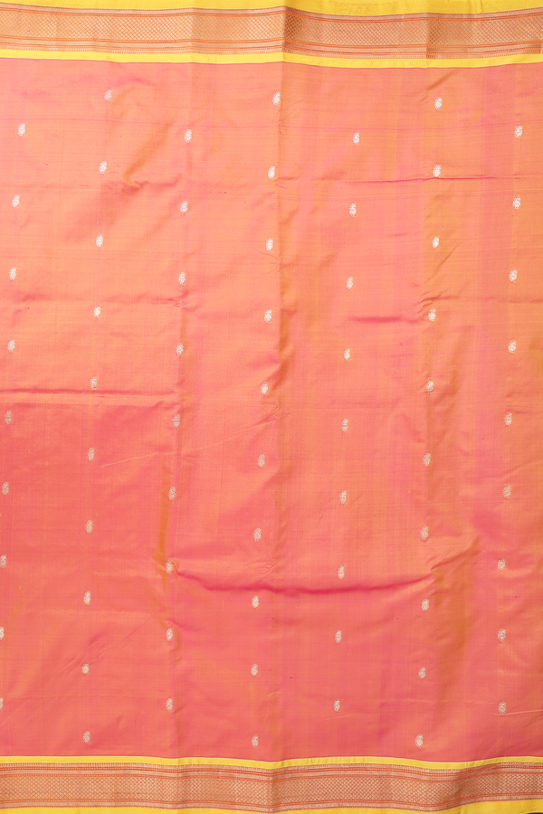 Paithani Silk Saree In Dual Tone With Paisley Buttis