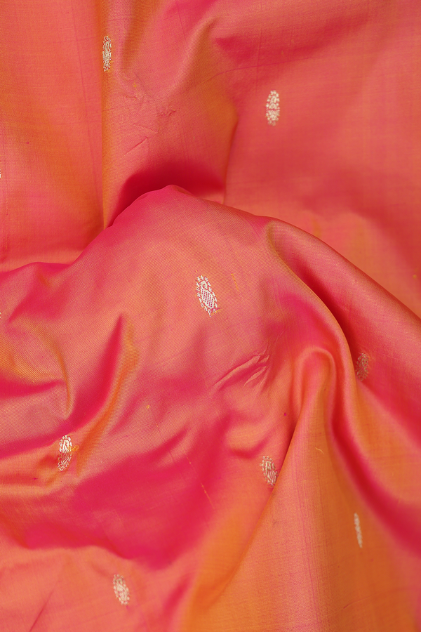 Paithani Silk Saree In Dual Tone With Paisley Buttis