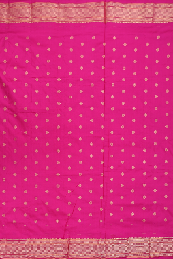 Paithani Silk Saree In Magenta With Chakram Buttas