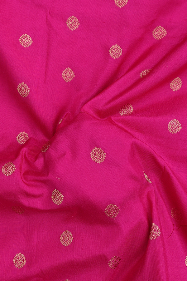 Paithani Silk Saree In Magenta With Chakram Buttas