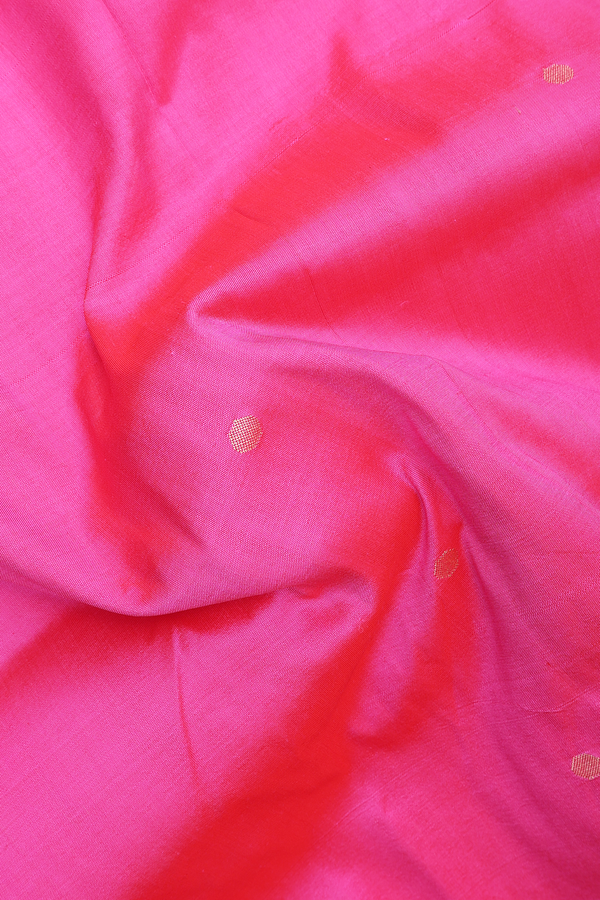 Paithani Silk Saree In Magenta With Polka Zari Buttas