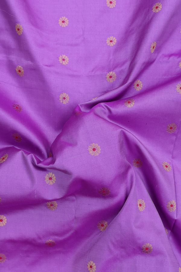 Paithani Silk Saree In Lavender With Floral Buttas