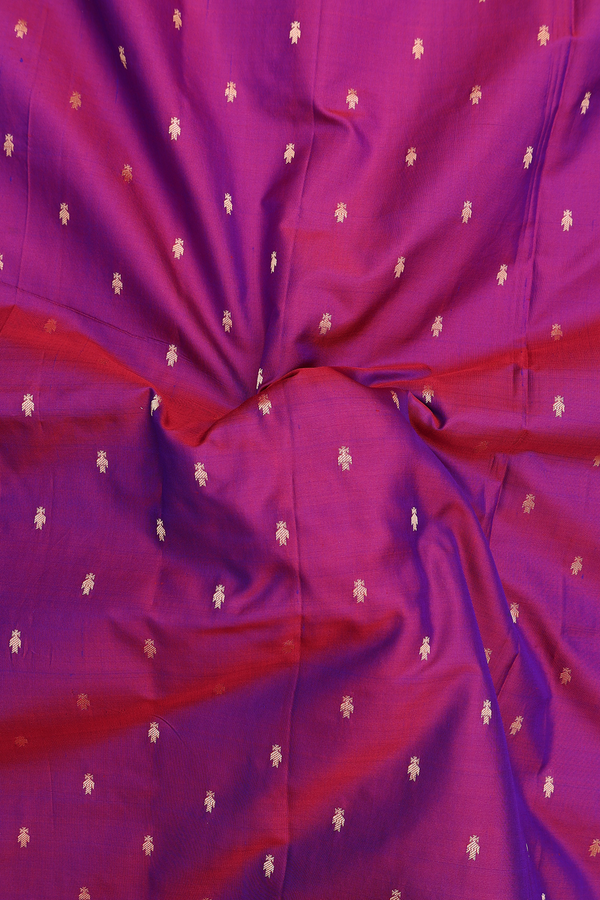 Paithani Silk Saree In Purple With Zari Buttis