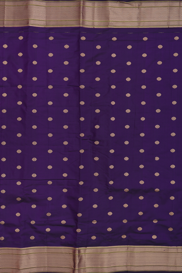 Paithani Silk Saree In Regal Purple With Chakram Buttas