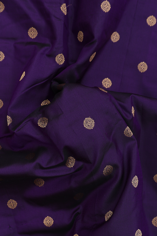 Paithani Silk Saree In Regal Purple With Chakram Buttas