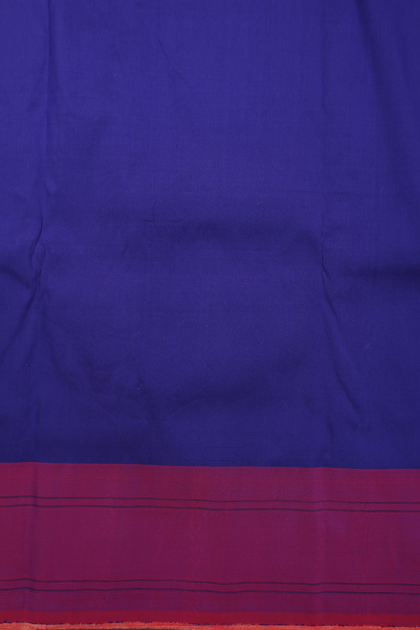 Paithani Silk Saree In Royal Blue With Zari Buttas