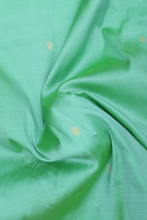 Paithani Silk Saree In Sea Green With Paisley Zari Buttis