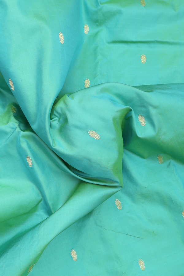 Paithani Silk Saree In Pastel Green With Paisley Buttis