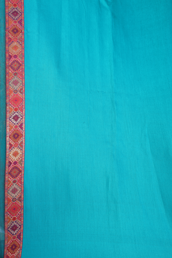 Pashmina Silk Saree In Green With Floral Design