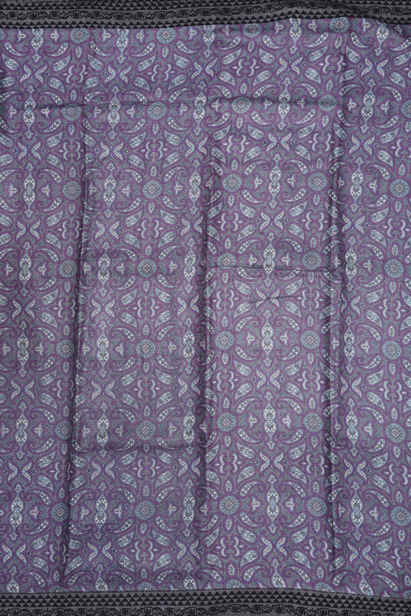 Pashmina Wool Cotton Saree In Pale Purple With Allover Design