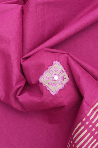 Patch Work Design Mulberry Pink Ahmedabad Cotton Saree