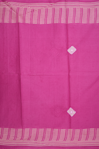 Patch Work Design Mulberry Pink Ahmedabad Cotton Saree