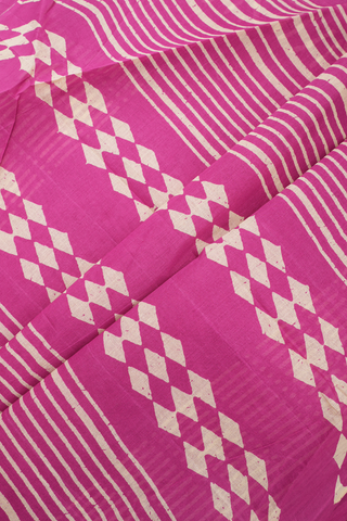 Patch Work Design Mulberry Pink Ahmedabad Cotton Saree
