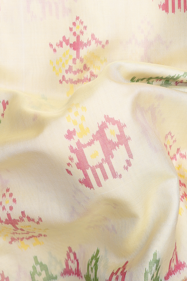 Patola Silk Saree In Beige With Printed Design