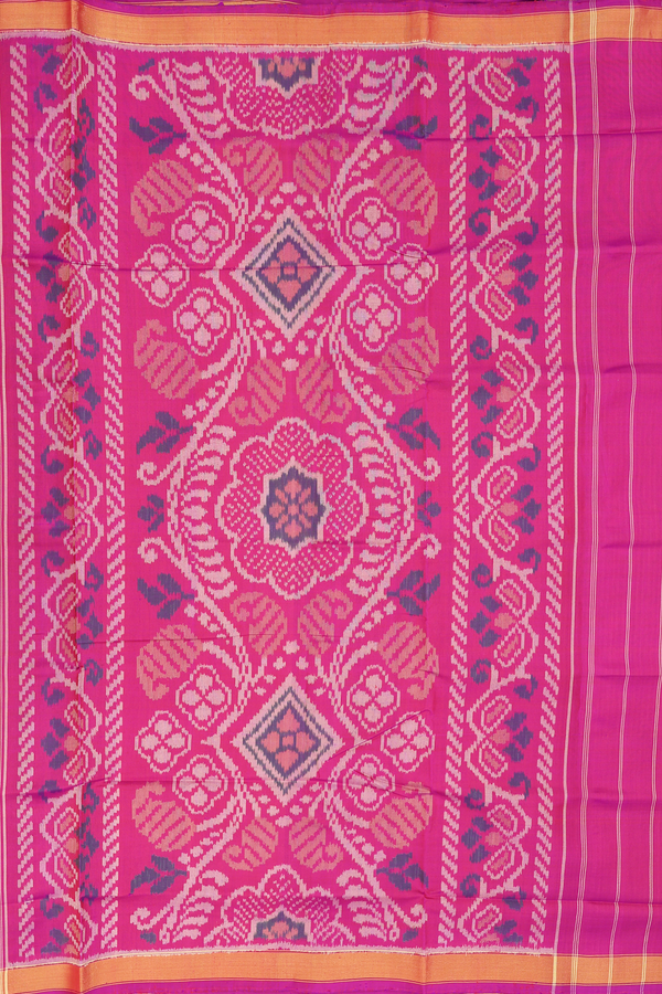 Patola Silk Saree In Berry Purple With Diamond Design