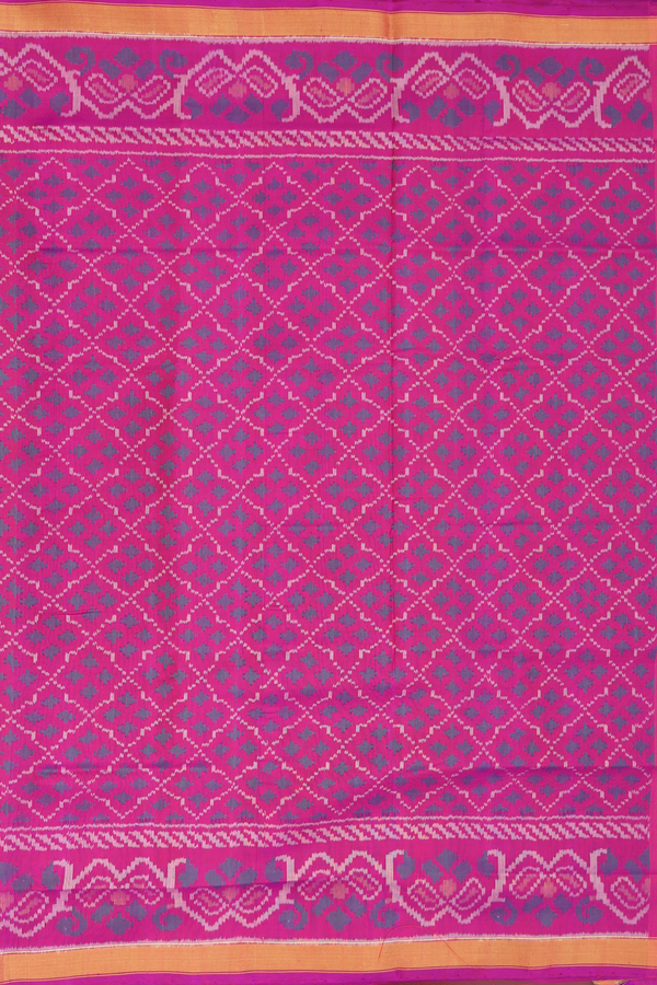 Patola Silk Saree In Berry Purple With Diamond Design