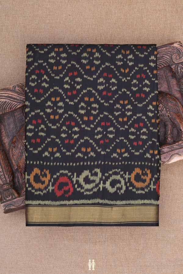 Patola Silk Saree In Black With Allover Design
