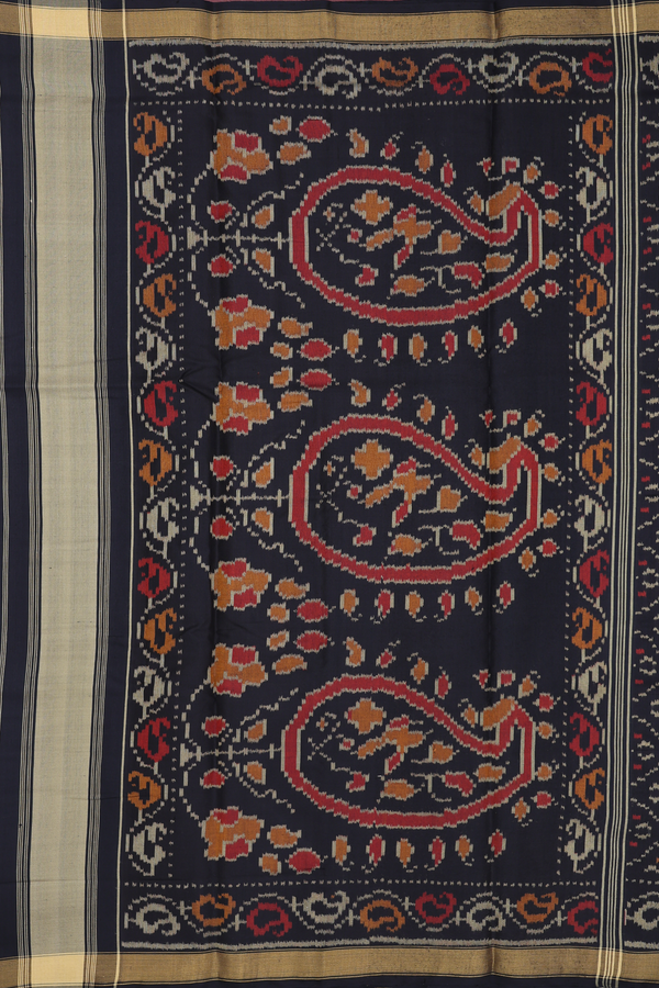 Patola Silk Saree In Black With Allover Design