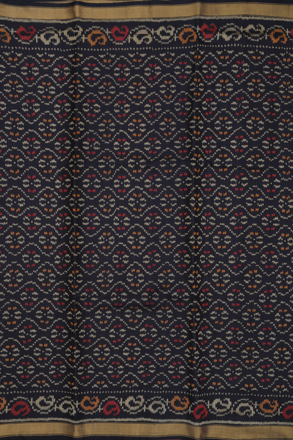 Patola Silk Saree In Black With Allover Design