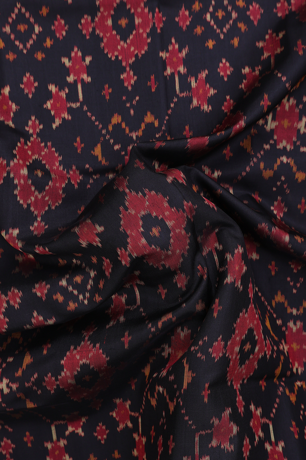 Patola Silk Saree In Black With Printed Design