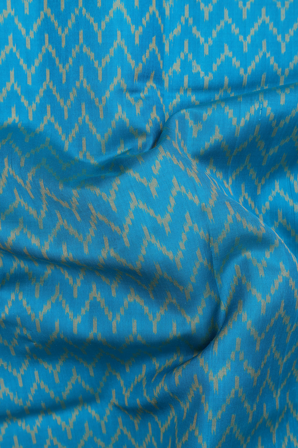 Patola Silk Saree In Blue With Chevron Design
