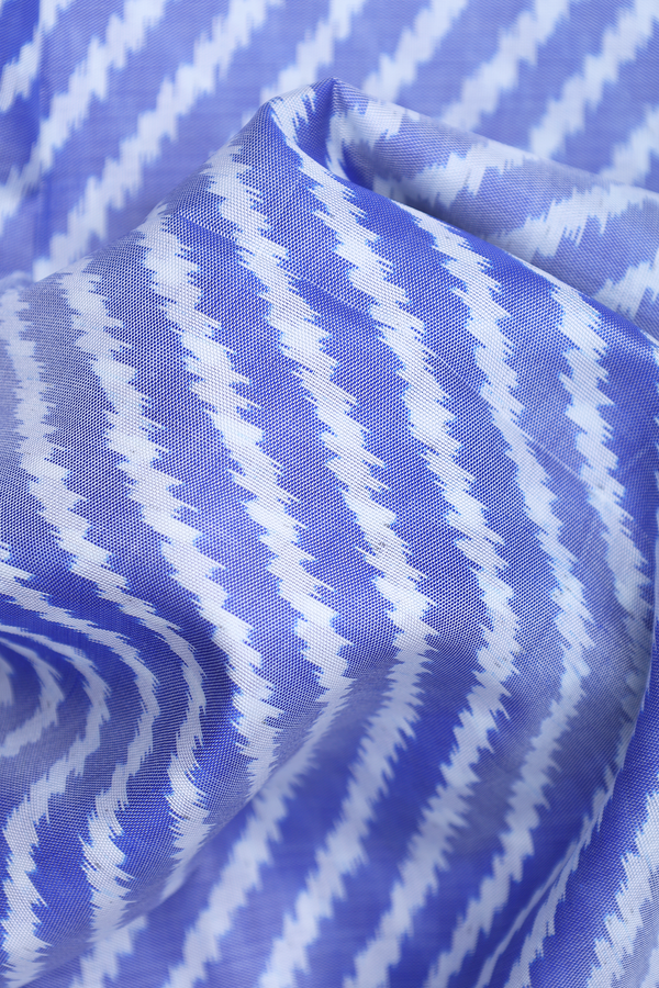 Patola Silk Saree In Blue With Diagonal Design