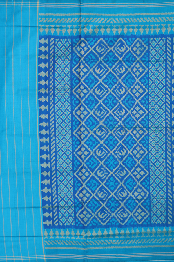 Patola Silk Saree In Blue With Printed Design