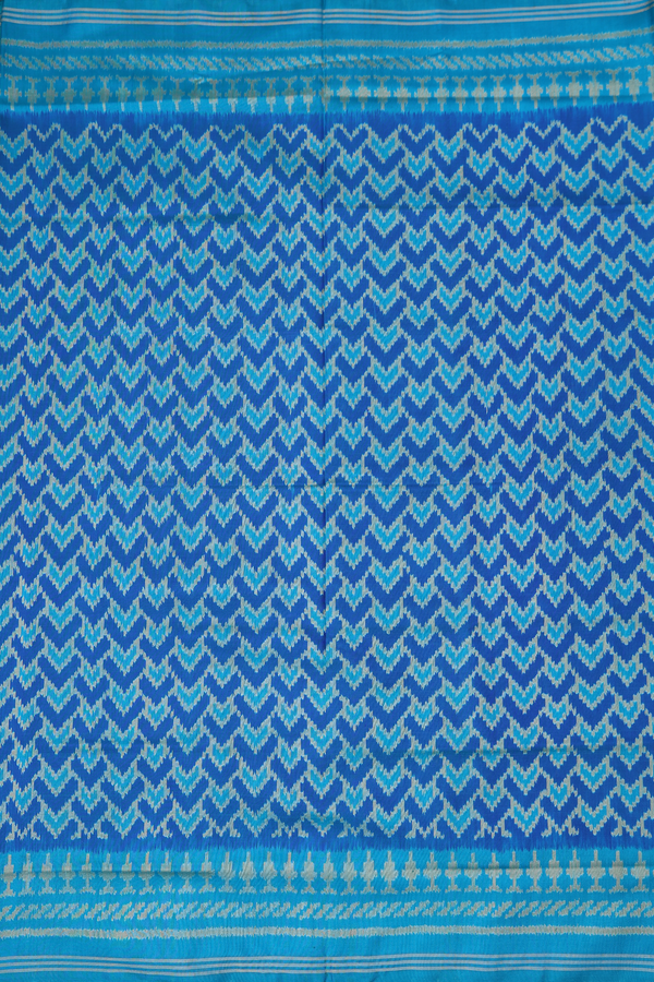 Patola Silk Saree In Blue With Printed Design