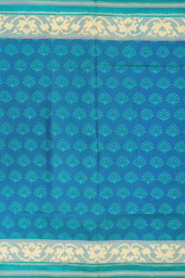 Patola Silk Saree In Capri Blue With Printed Design