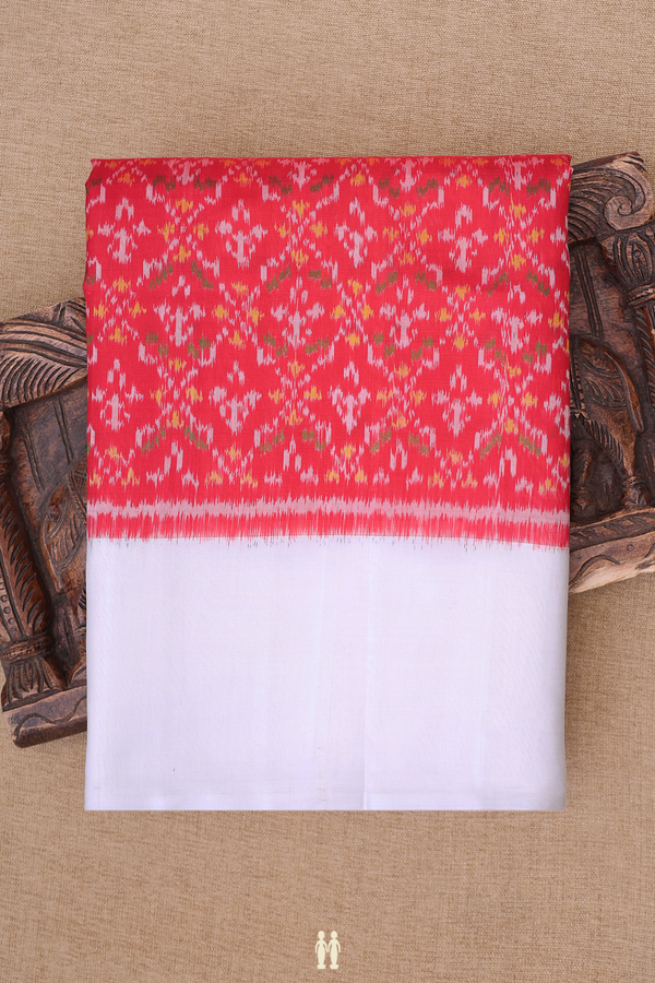 Patola Silk Saree In Chilli Red With Printed Design