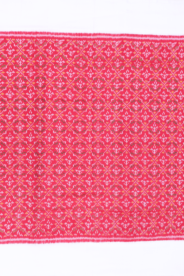 Patola Silk Saree In Chilli Red With Printed Design