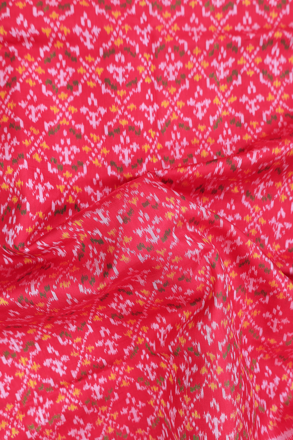 Patola Silk Saree In Chilli Red With Printed Design