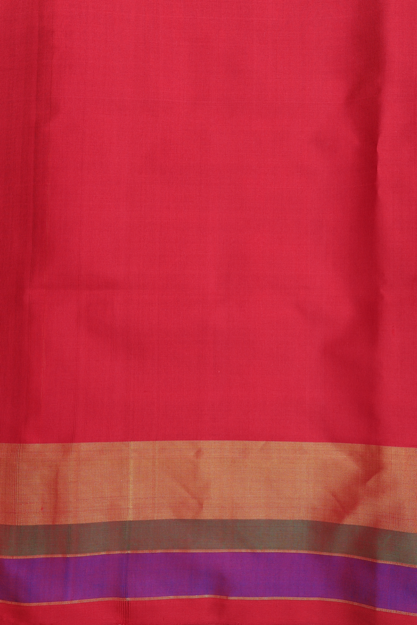 Patola Silk Saree In Crimson Red With Chevron Design