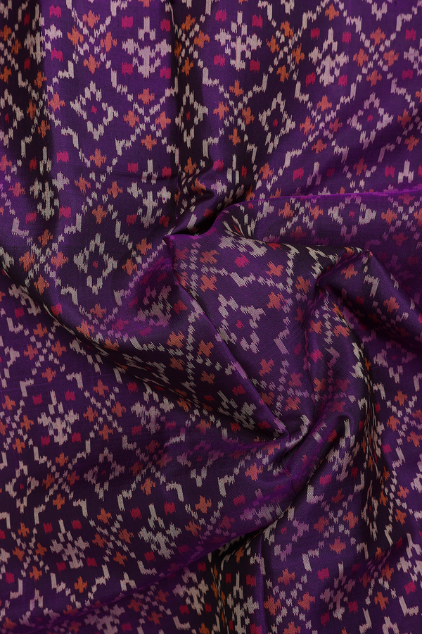 Patola Silk Saree In Deep Purple With Allover Design