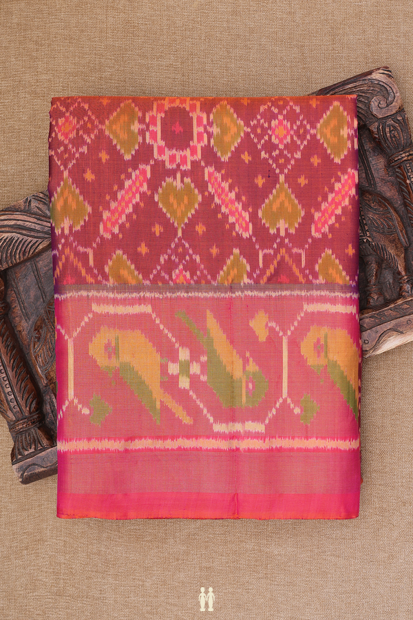 Patola Silk Saree In Dual Tone With Allover Design